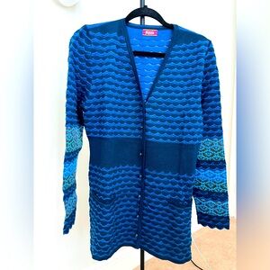 OLEANA Blue Cardigan Sweater (with pockets!)